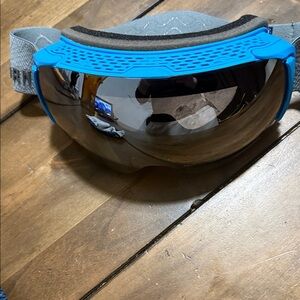Blue VR Headset with Silver Lens
